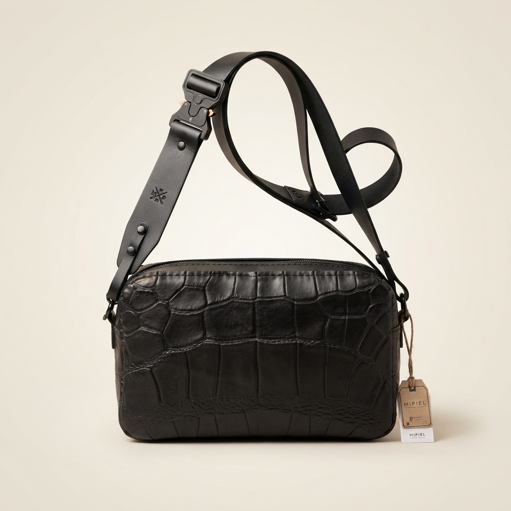 Bolsa Negra Cocodrilo