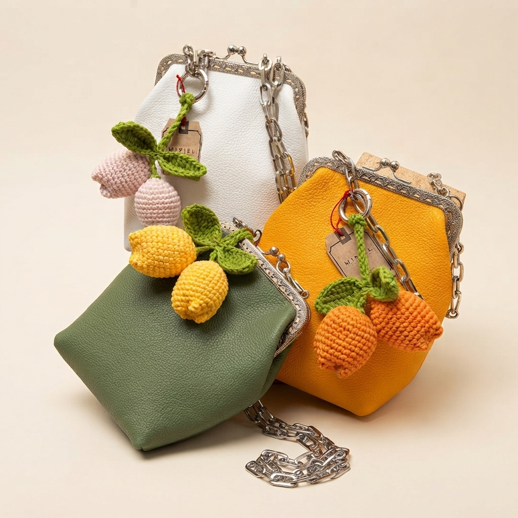 Monedero con Frutas de Ganchillo